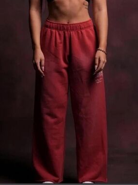 Darc Sport Wide Leg Sweatpants in Burgundy Red